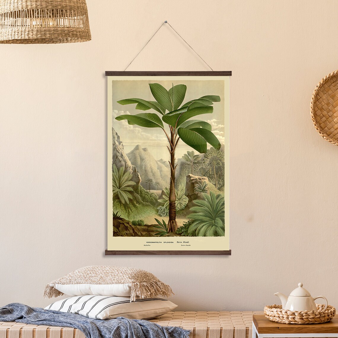 Tropical Palm Tree Botanical Landscape Art Print
