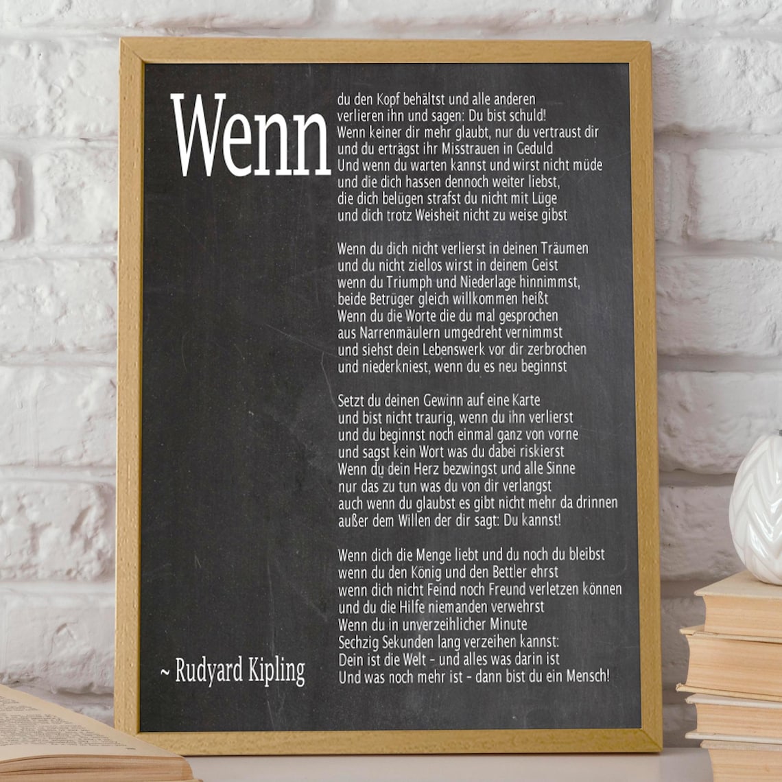 German Poem Wall Art Print, German Typography