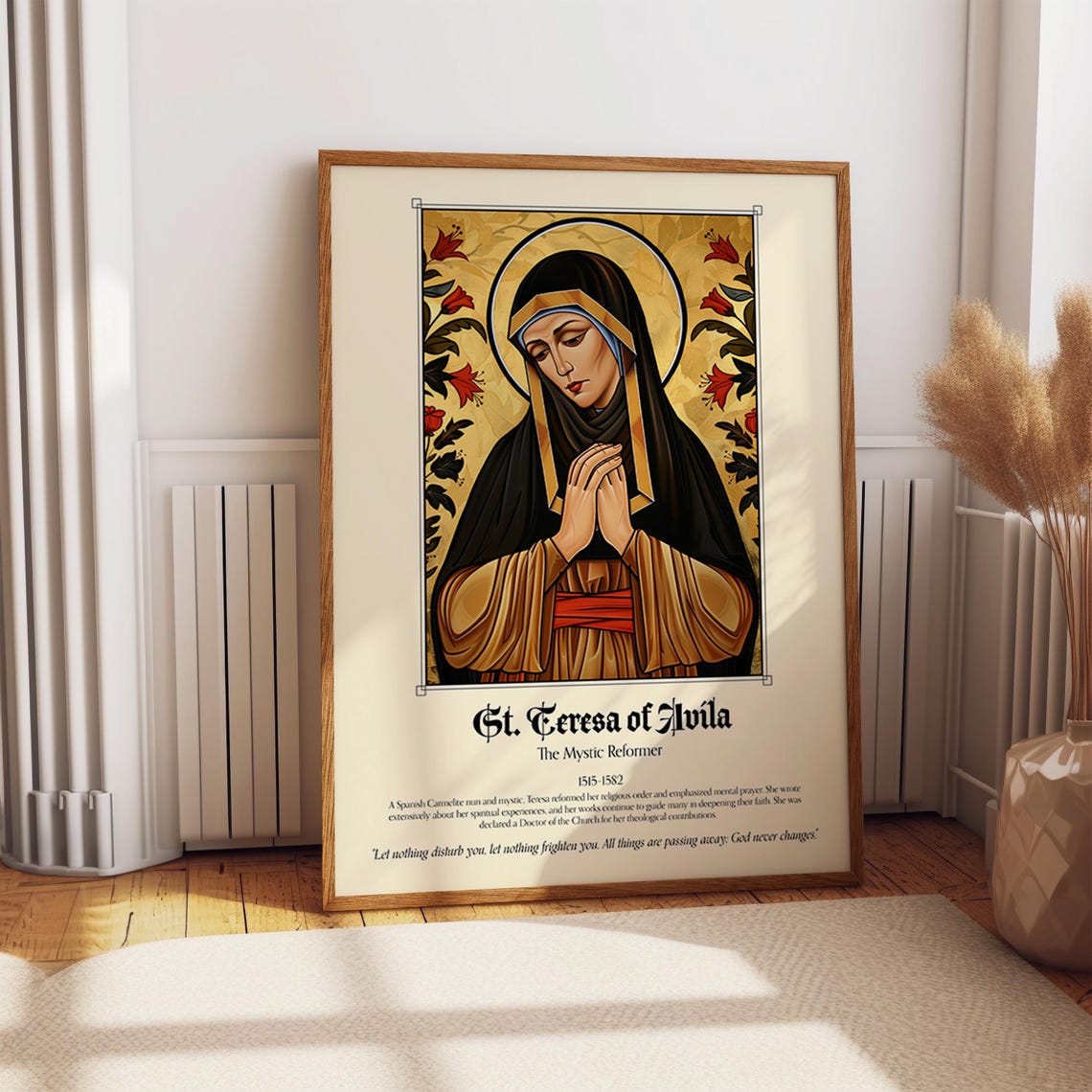 St Teresa Of Vila Mystic Reformer Wall Art Carmelite Saint Spanish Nun Religious Doctor Of The Church Portrait Poster Or Print