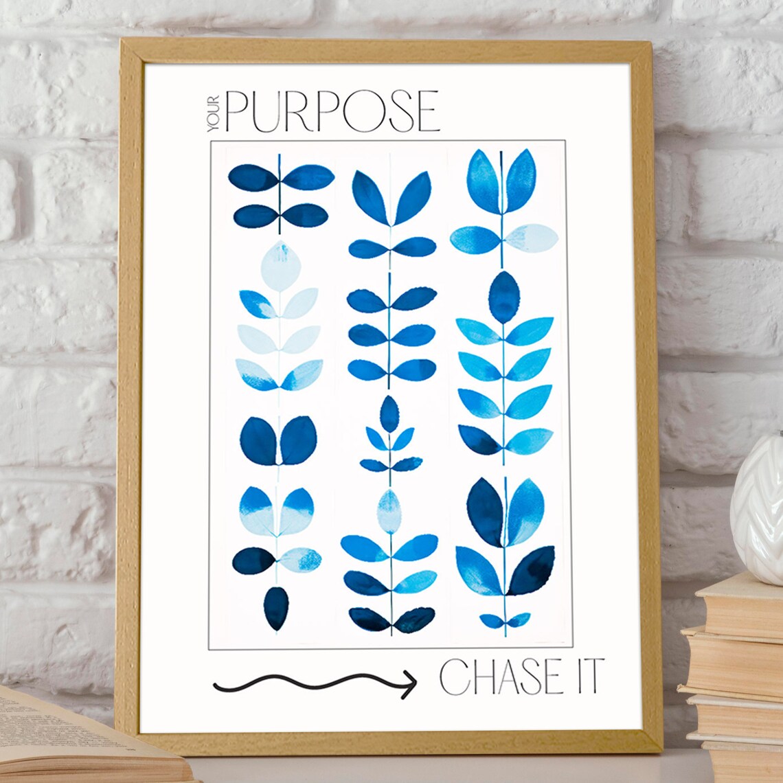 Your Purpose Botanical Art, Minimalist Office Decor - Image 2