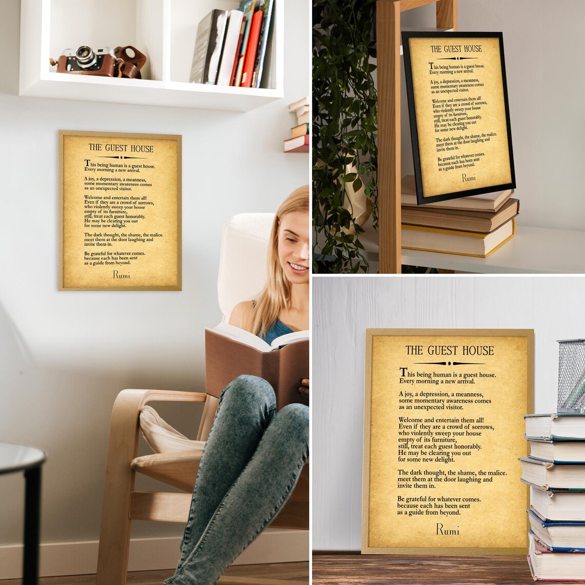 Rumi The Guest House Poem Quote Wall Art Print - Image 2