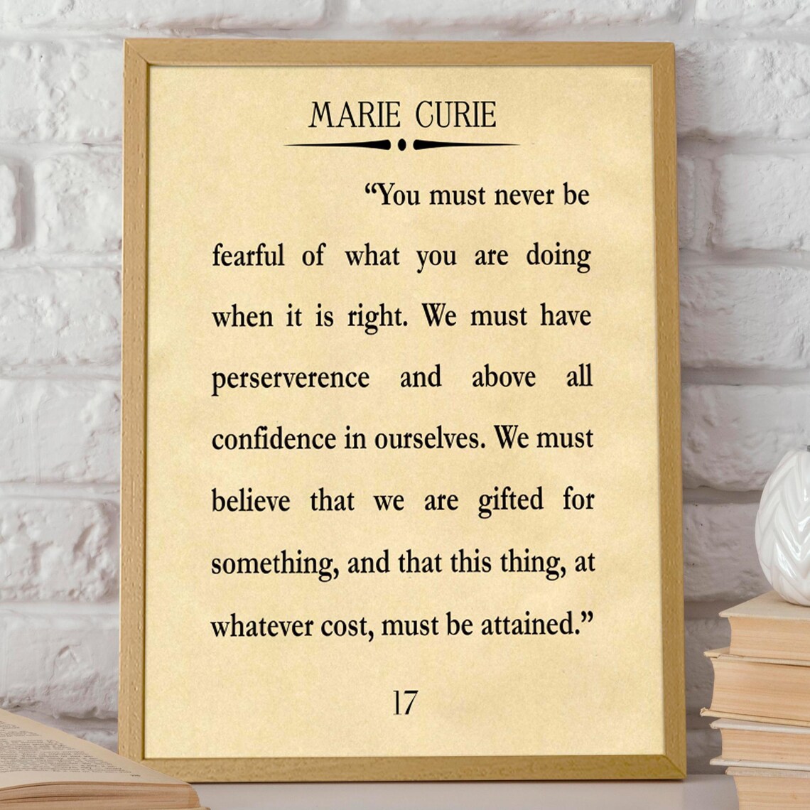 Marie Curie Quote, Scientific Girl Science Poster