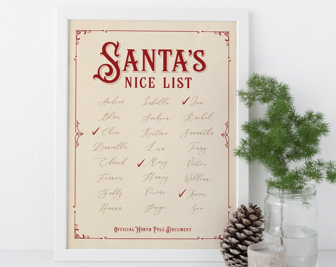 Custom Christmas Print: Santa's Nice List Art - Image 4