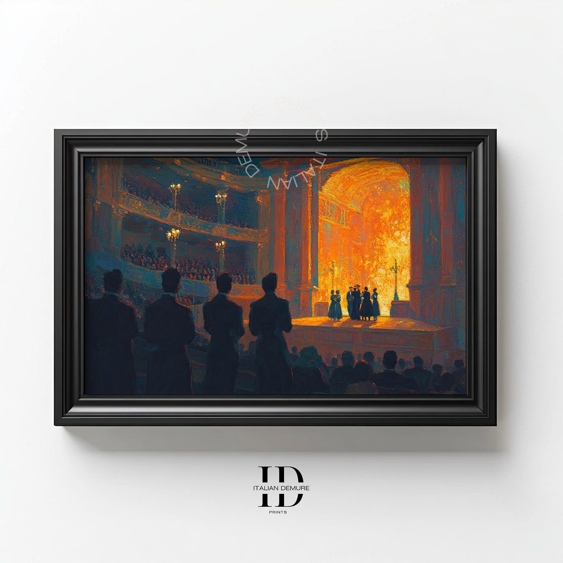 Grand Opera Theater Interior Golden Stage Audience Painting Poster