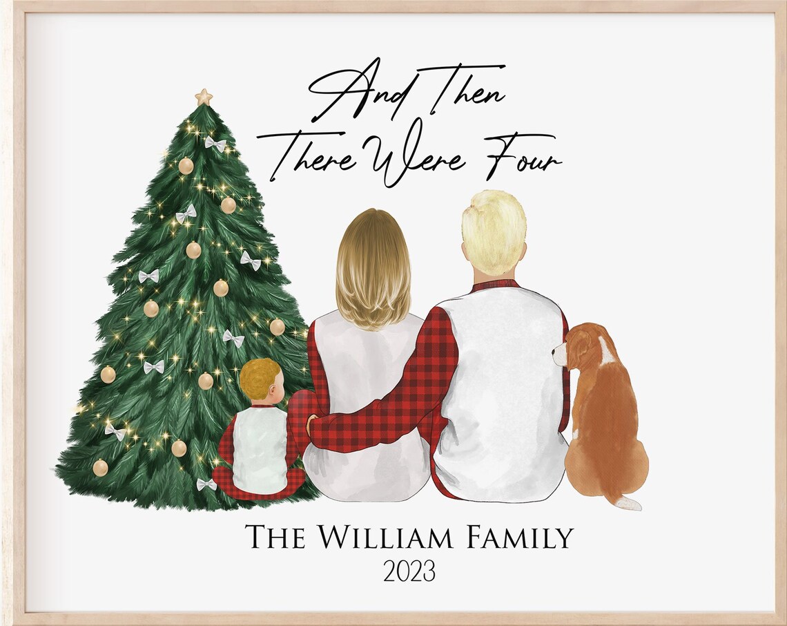 Personalized And Then There Were Four Family Christmas 2023 Poster