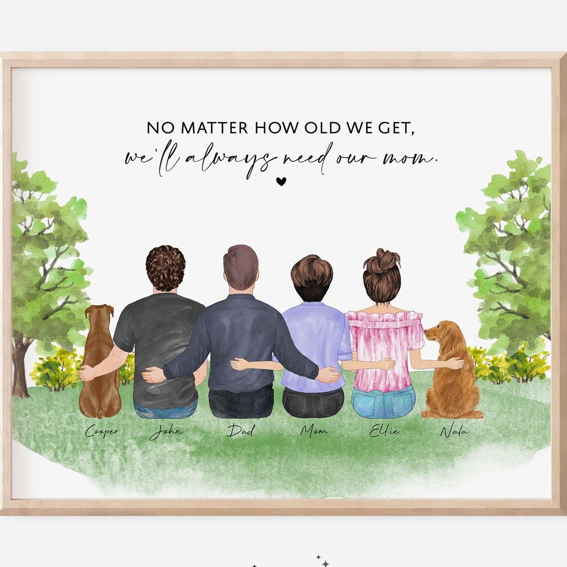 No Matter How Old We Get Mom Family Portrait Quote Gift Poster