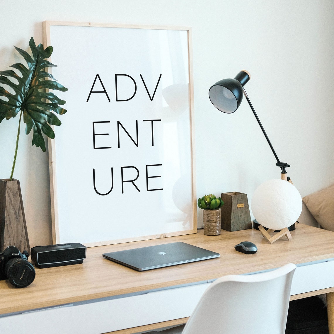 Adventure Split Letter Typography Minimalist Modern Home Wall Art - Image 3