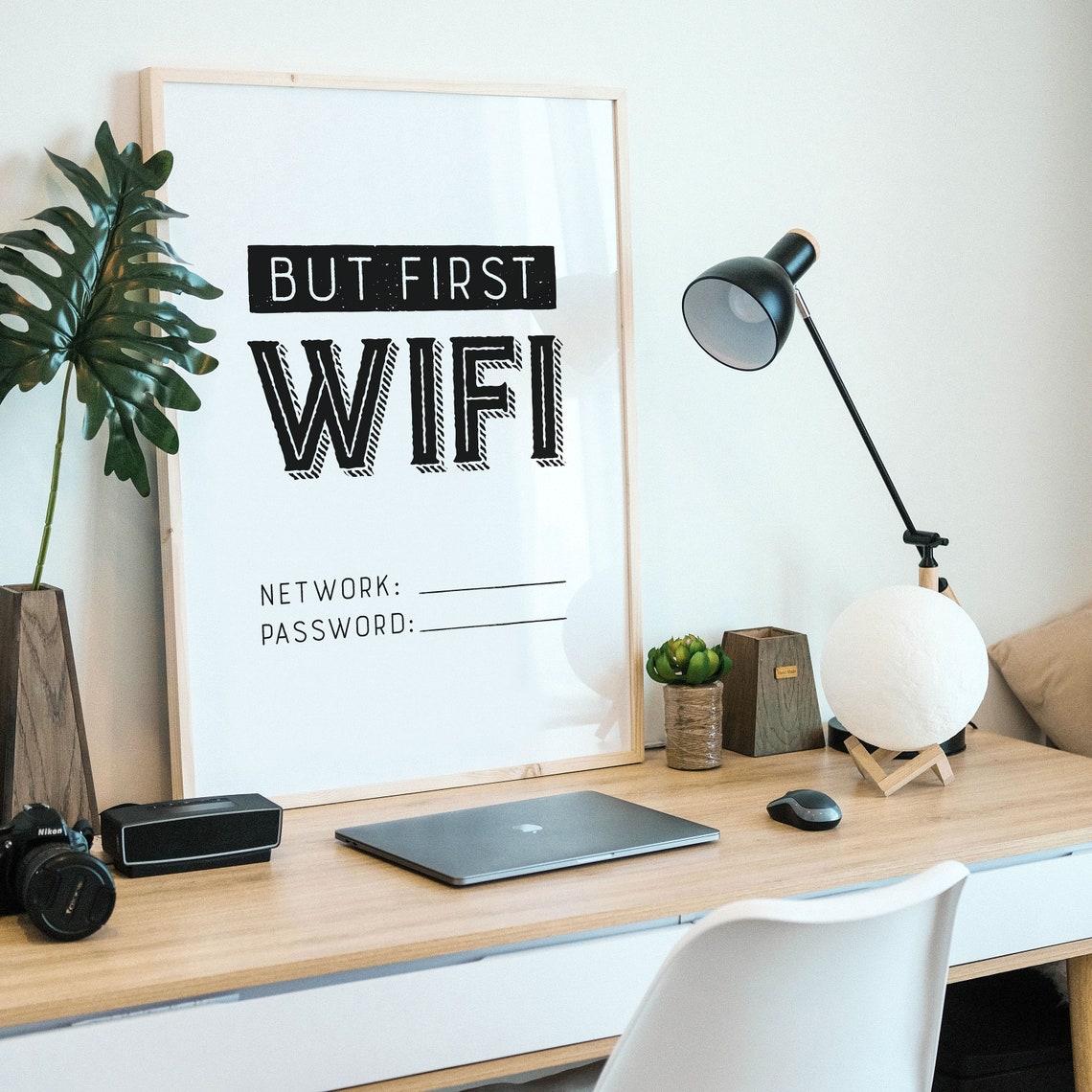 But First Wifi Fill In Network Password Guest Room Sign Poster - Image 3