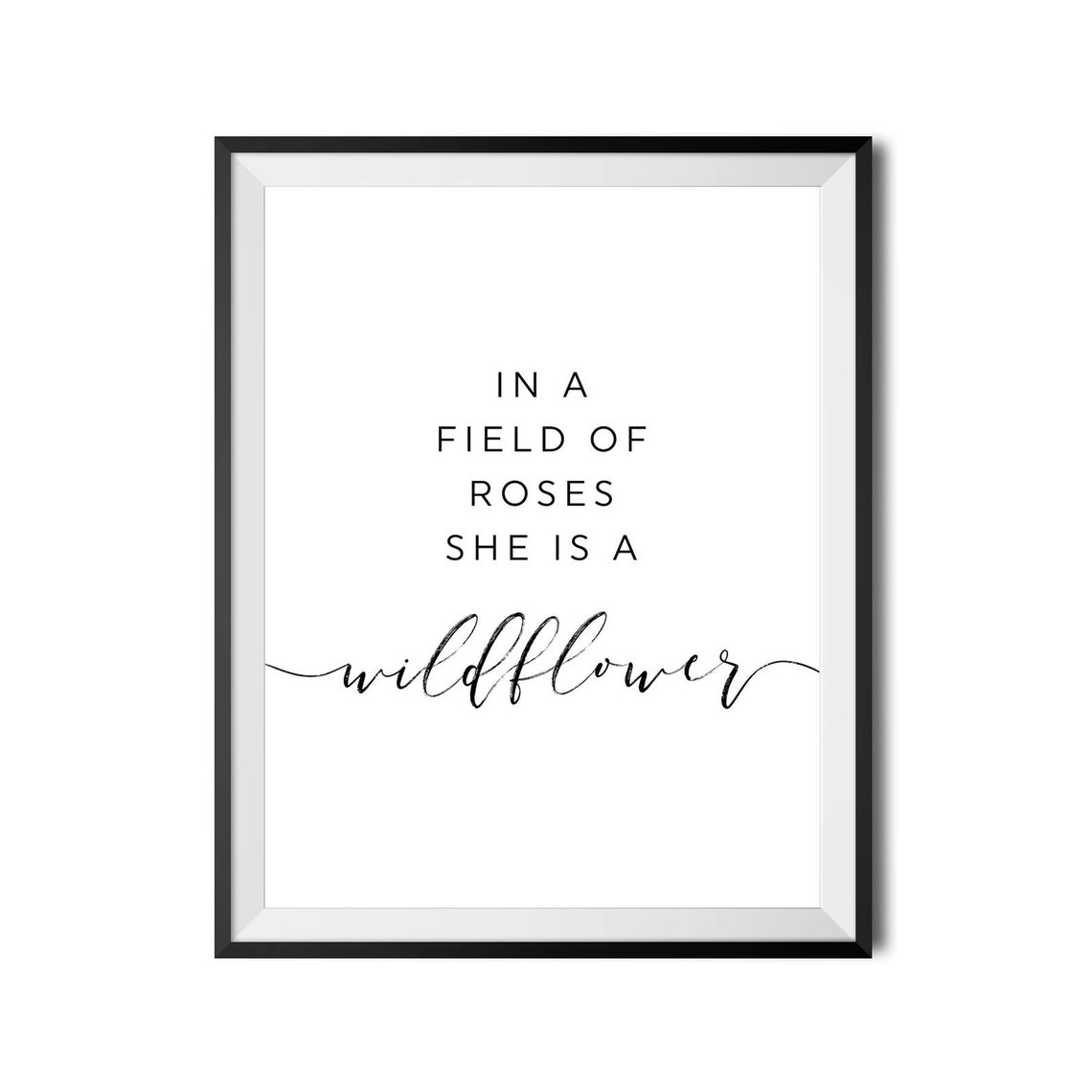 In A Field Of Roses She Is A Wildflower Print Inspirational Quote Poster Baby Girl Nursery Wall Art Girls Room Decor Instant - Image 4