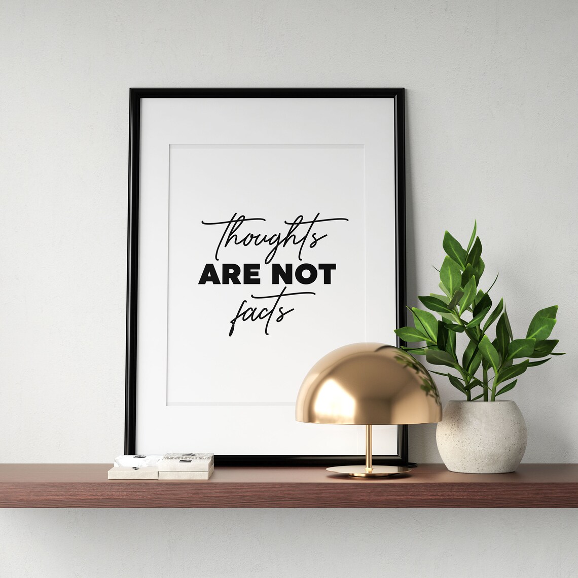 Thoughts Are Not Facts Calm Mental Health Anxiety Quote Poster - Image 3