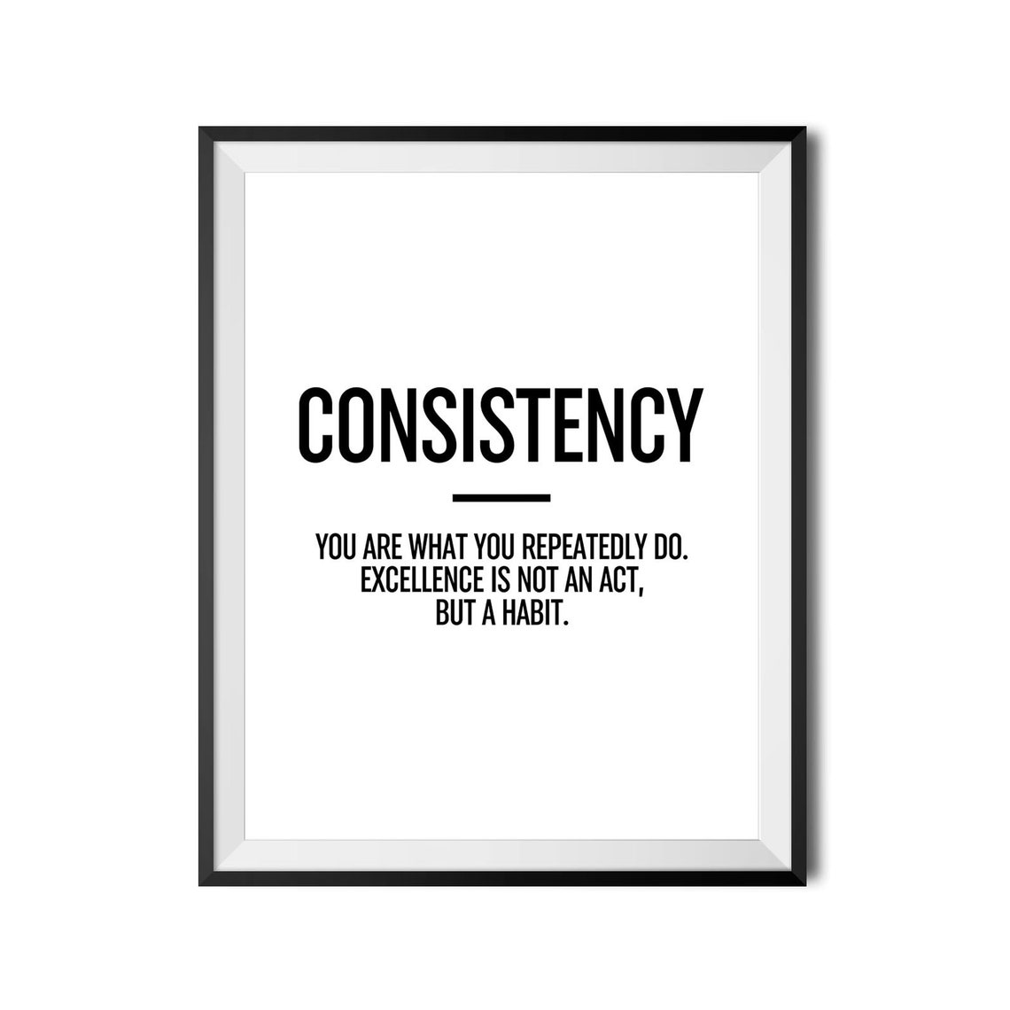 Consistency Quote You Are What You Repeatedly Do Habit Gym Poster - Image 3