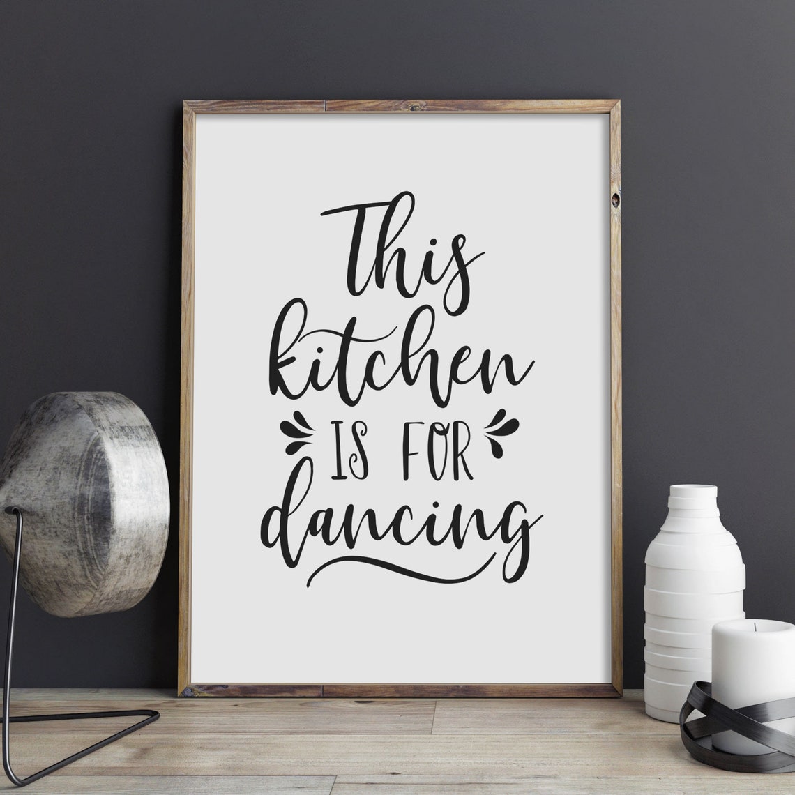 This Kitchen Is For Dancing Fun Kitchen Quote Poster Wall Decor - Image 2