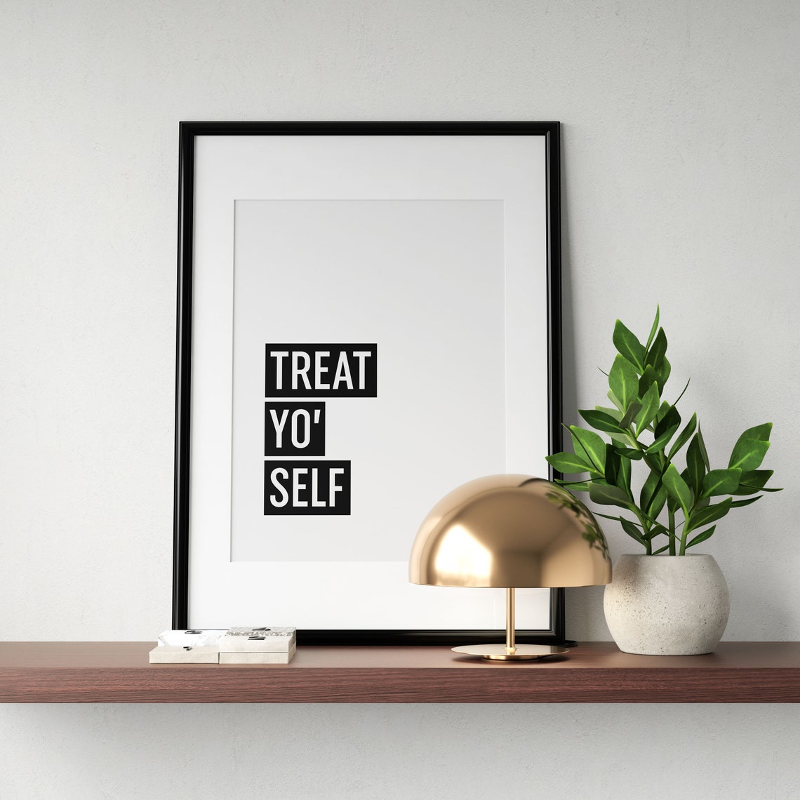 Treat Yo Self Self Care Quote Poster Bold Block Typography Gift - Image 3