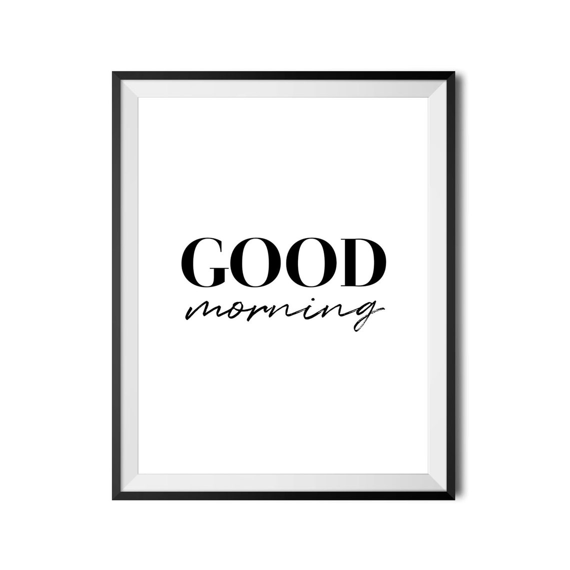 Good Morning Serif Script Typography Bedroom Wall Decor Poster - Image 4