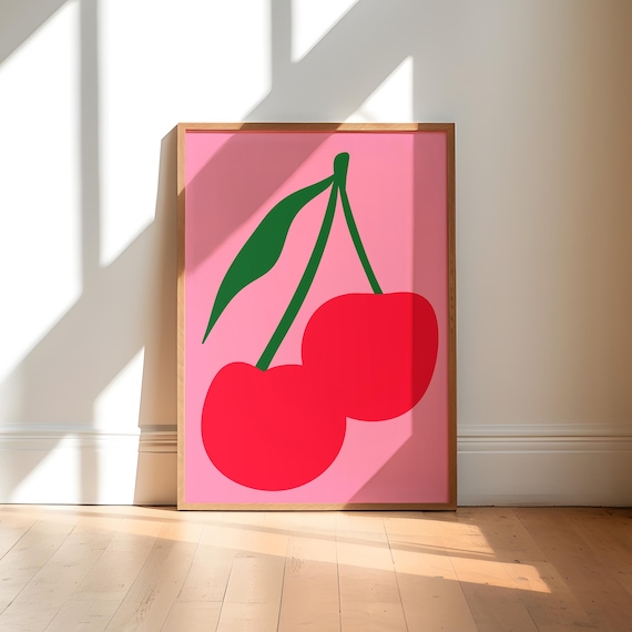 Cherries Retro Kitchen Art Print