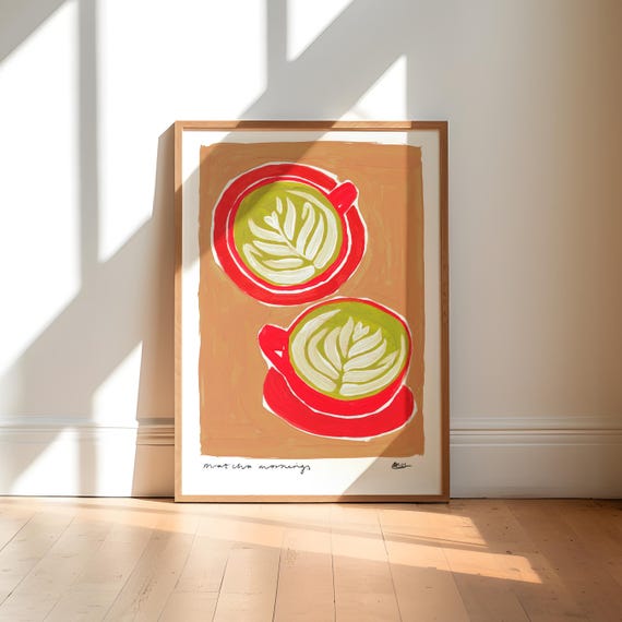 Matcha Wall Art Autumn Print Kitchen Housewarming Gift Quirky