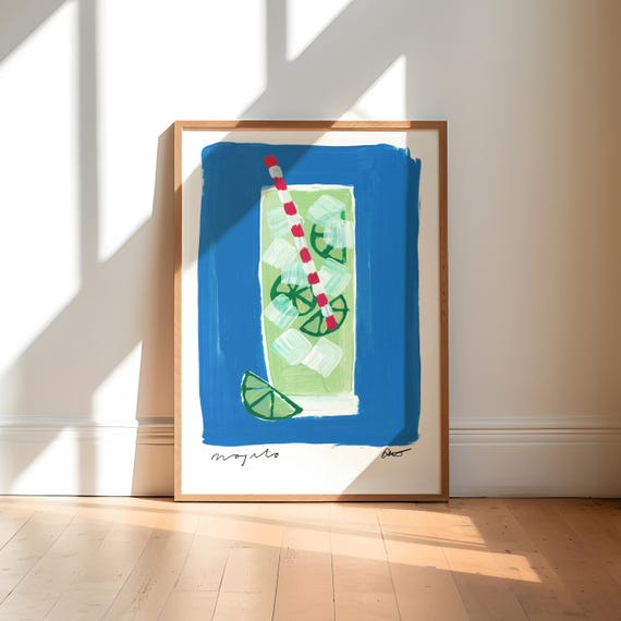 Mojito Painting Abstract Cocktail Art Print