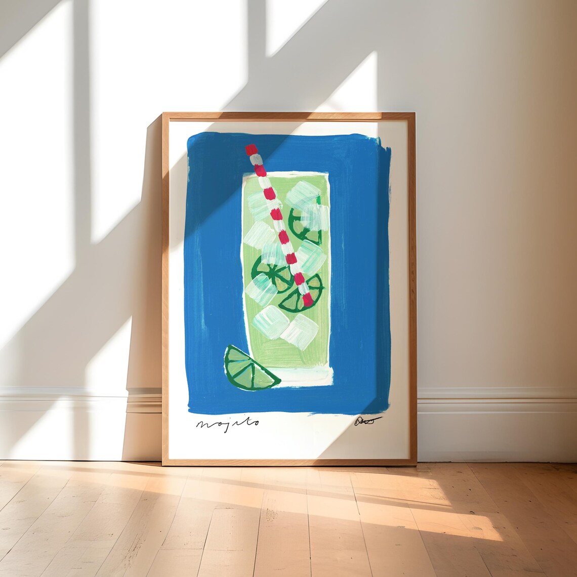 Mojito Painting Abstract Cocktail Art Print
