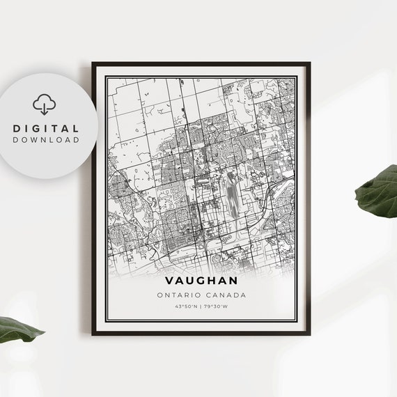 Vaughan Map Print Ontario On Canada Art Poster City Street Road Wall Decor Np430