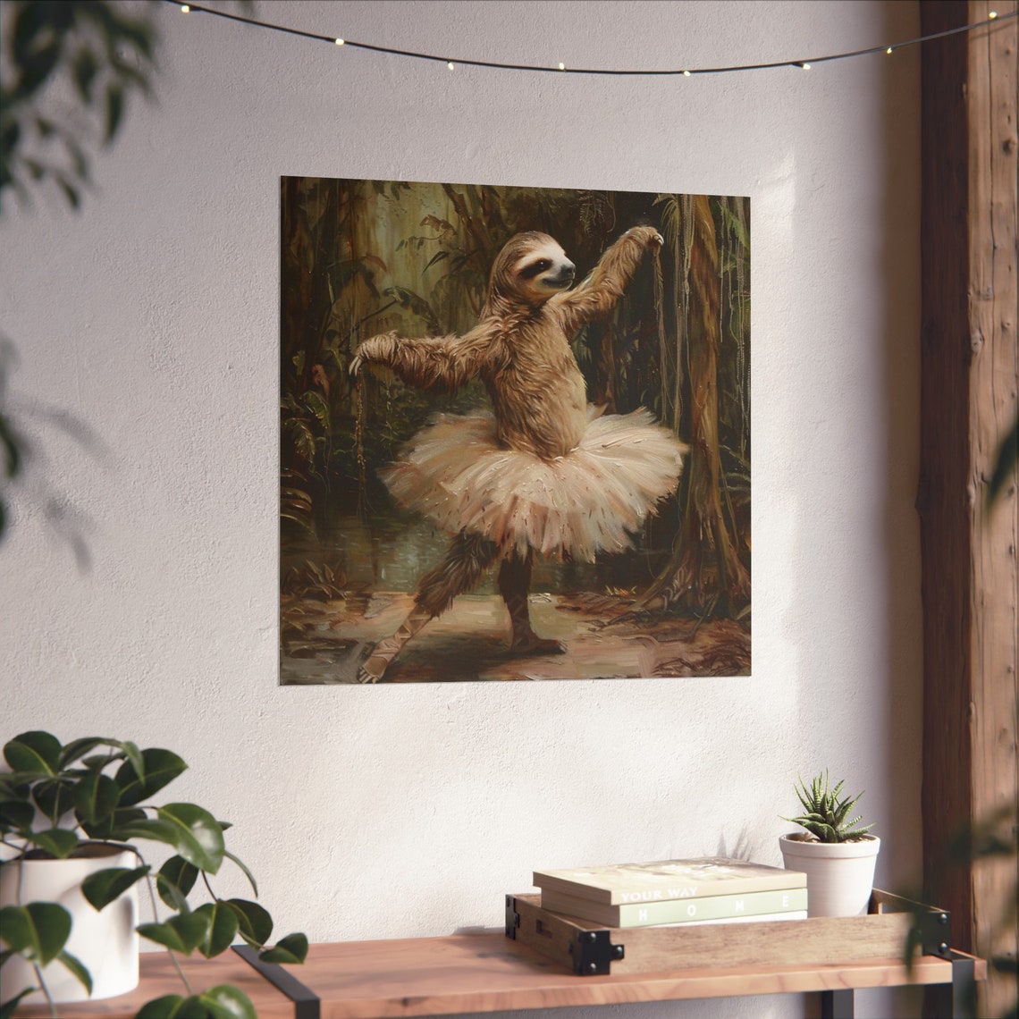 Sloth Ballerina, Funny Abstract Humor Poster