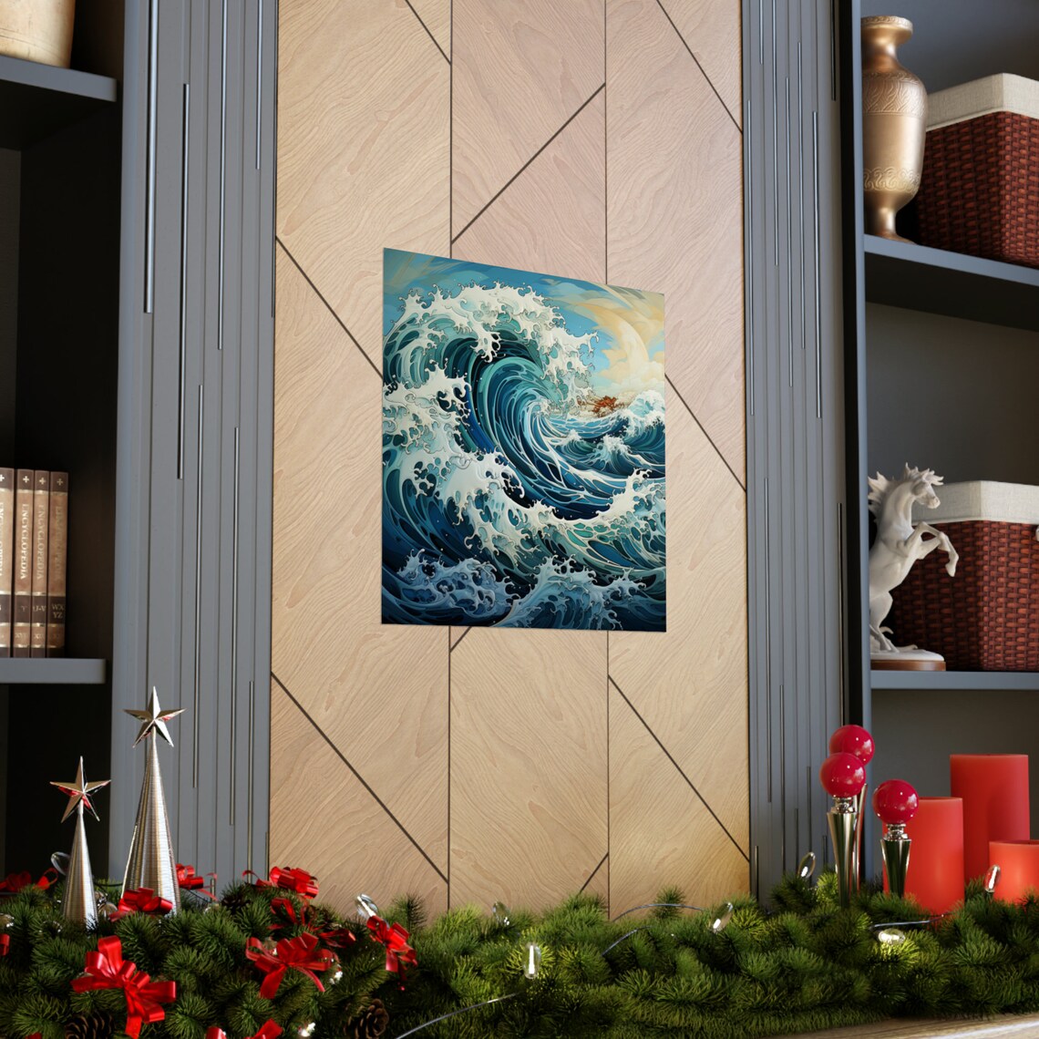 Intense Waves Monochromatic Surfers Dream Wave Art Print - Image 4