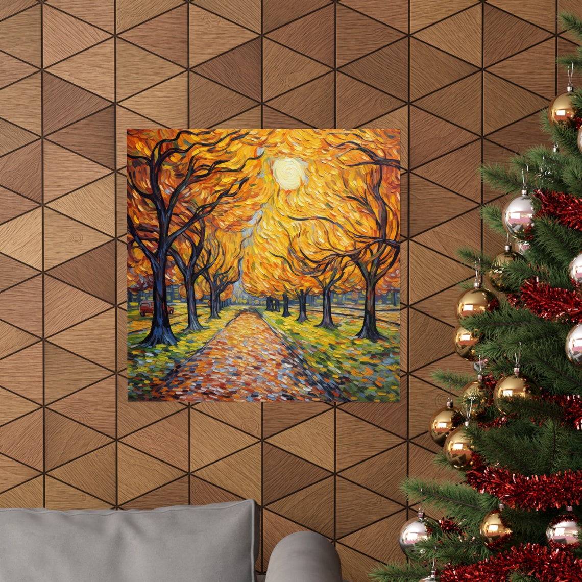 Walk In The Fall Leaves, Post-Impressionist Poster - Image 4