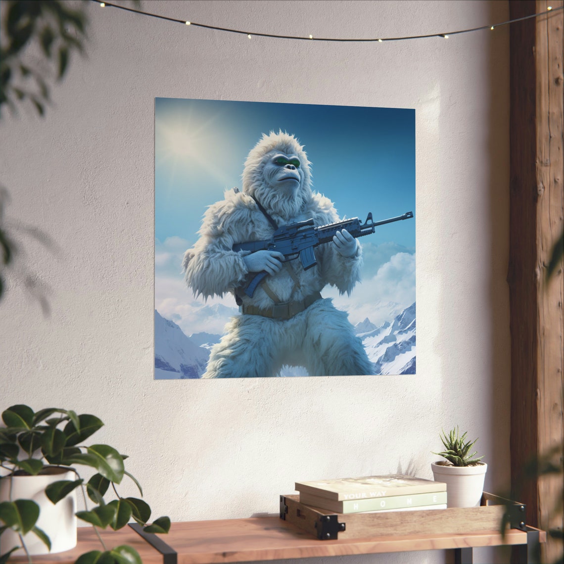 Commando Yeti - Yeti Lovers, Mountain Landscape Poster