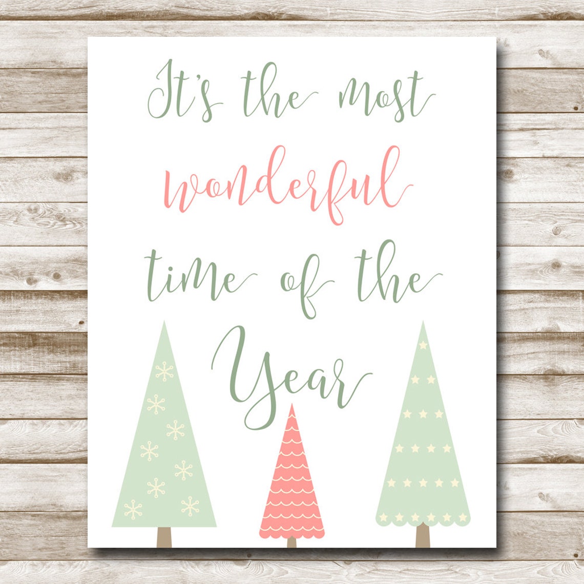Its The Most Wonderful Time Of The Year Home Decor 5x7 8x10 11x14 16x20 Christmas Quote Holiday Retro Sign Vintage Christmas - Image 4