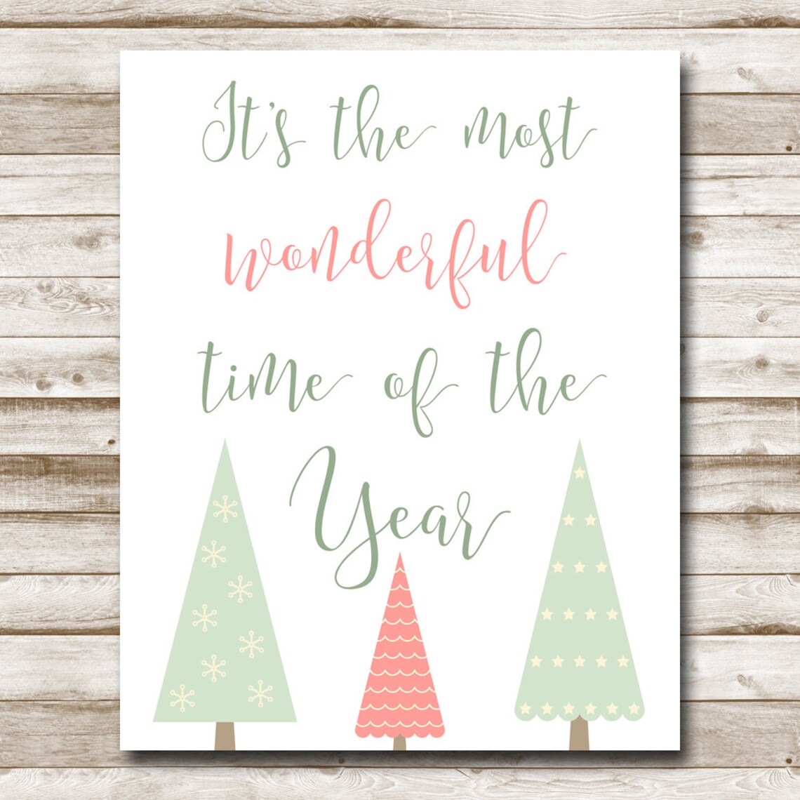It's the Most Wonderful Time of the Year Pastel Christmas Poster - Image 4