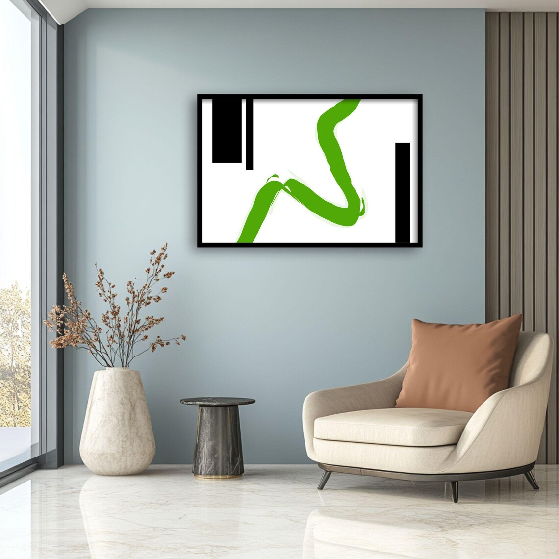 Abstract Minimalist Green Art Print, Zen Decor - Image 3