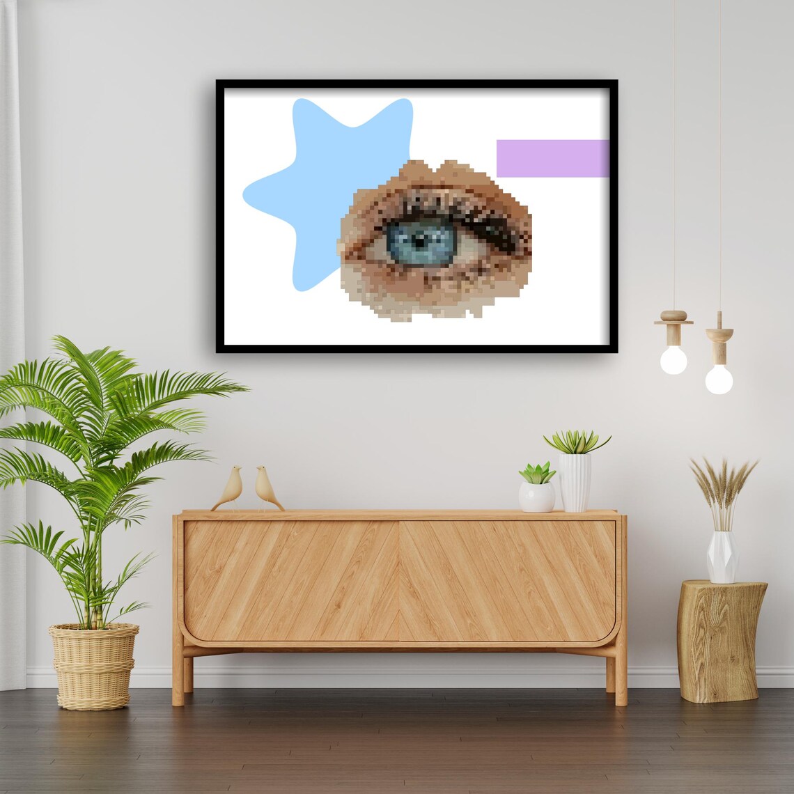 Pixel Pop Art Of Blue Eye, Retro Game Style - Image 3