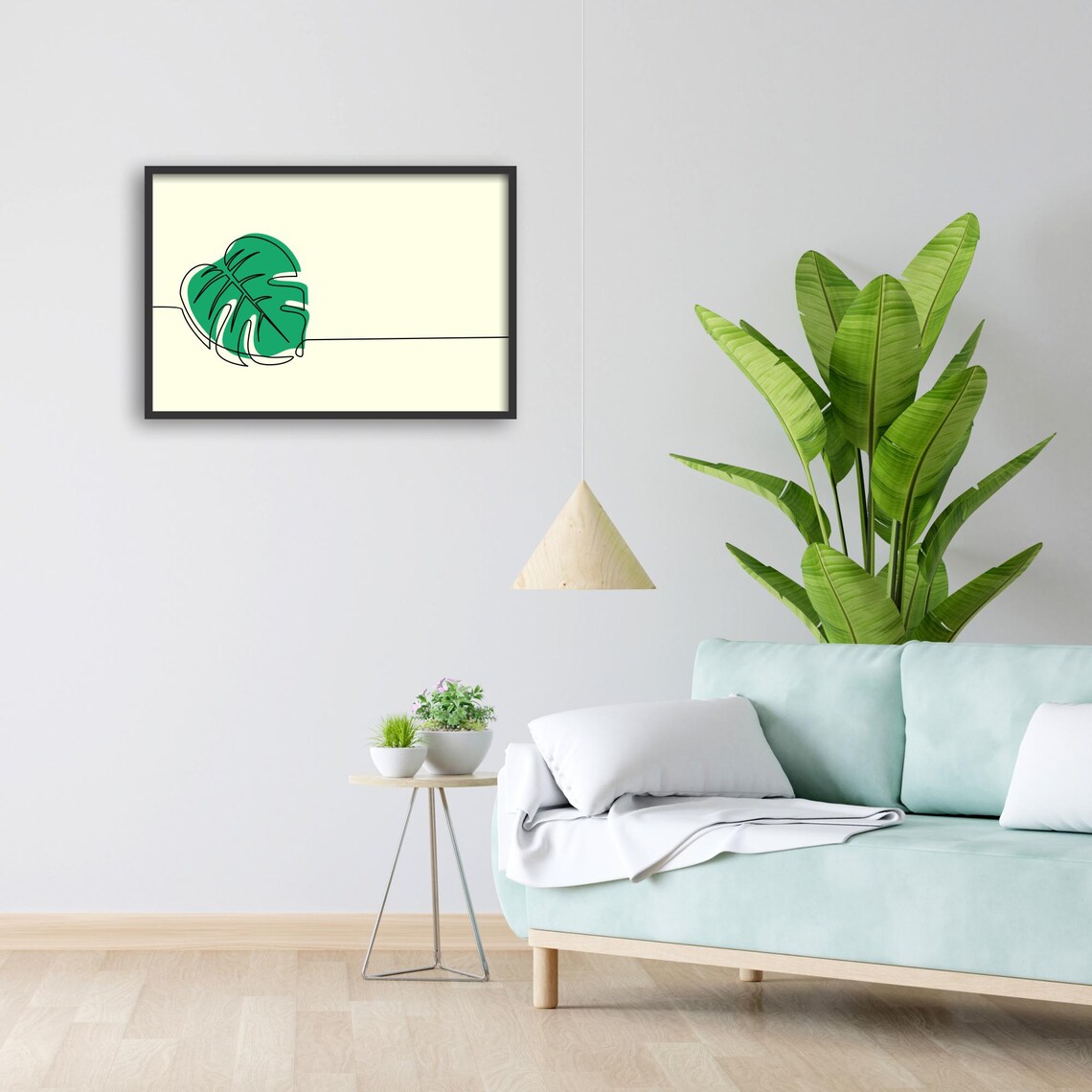 Minimalist Leaf Continuous Line Art, Botanical Decor - Image 2