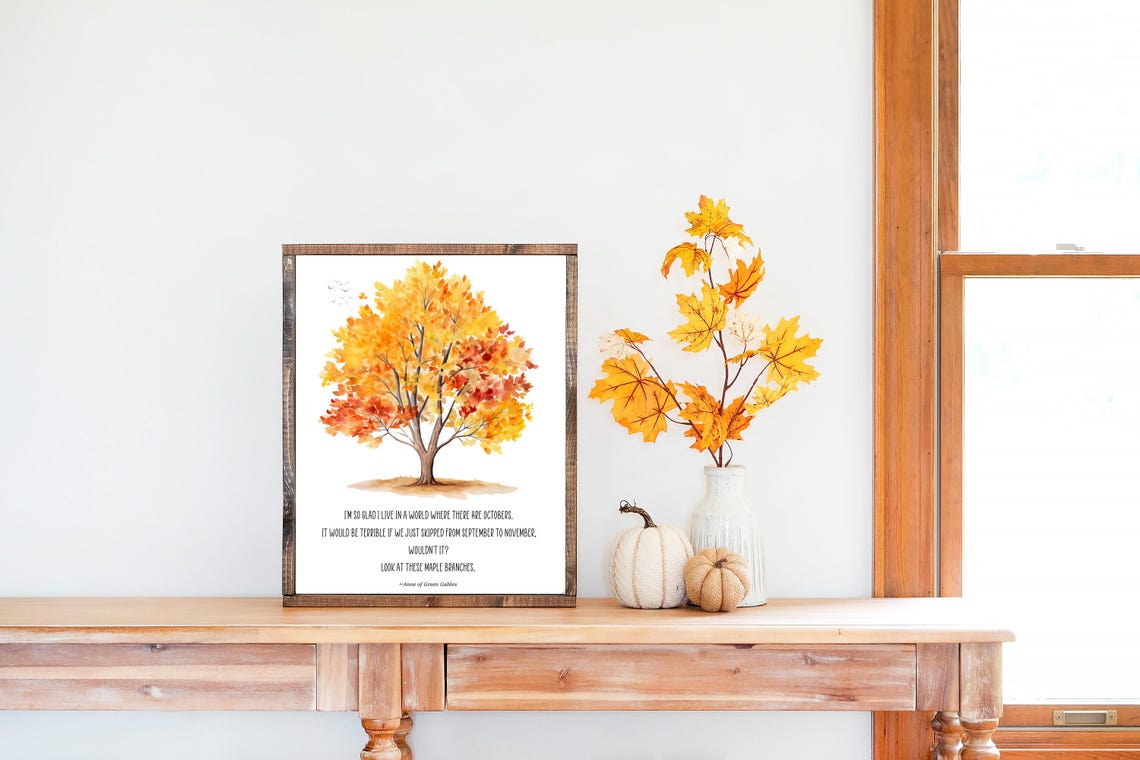Anne of Green Gables October Maple Tree Quote Fall Art Print - Image 2