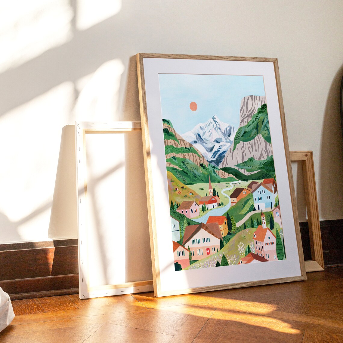 Switzerland Mountain Travel Poster, Grindelwald Lauterbrunnen - Image 2