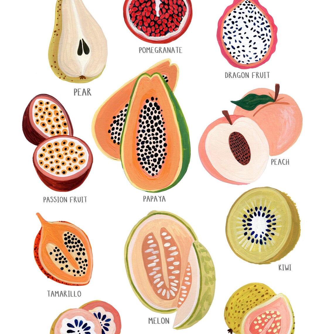 Fruit Collection Art Print, Kitchen Wall Decor - Image 2