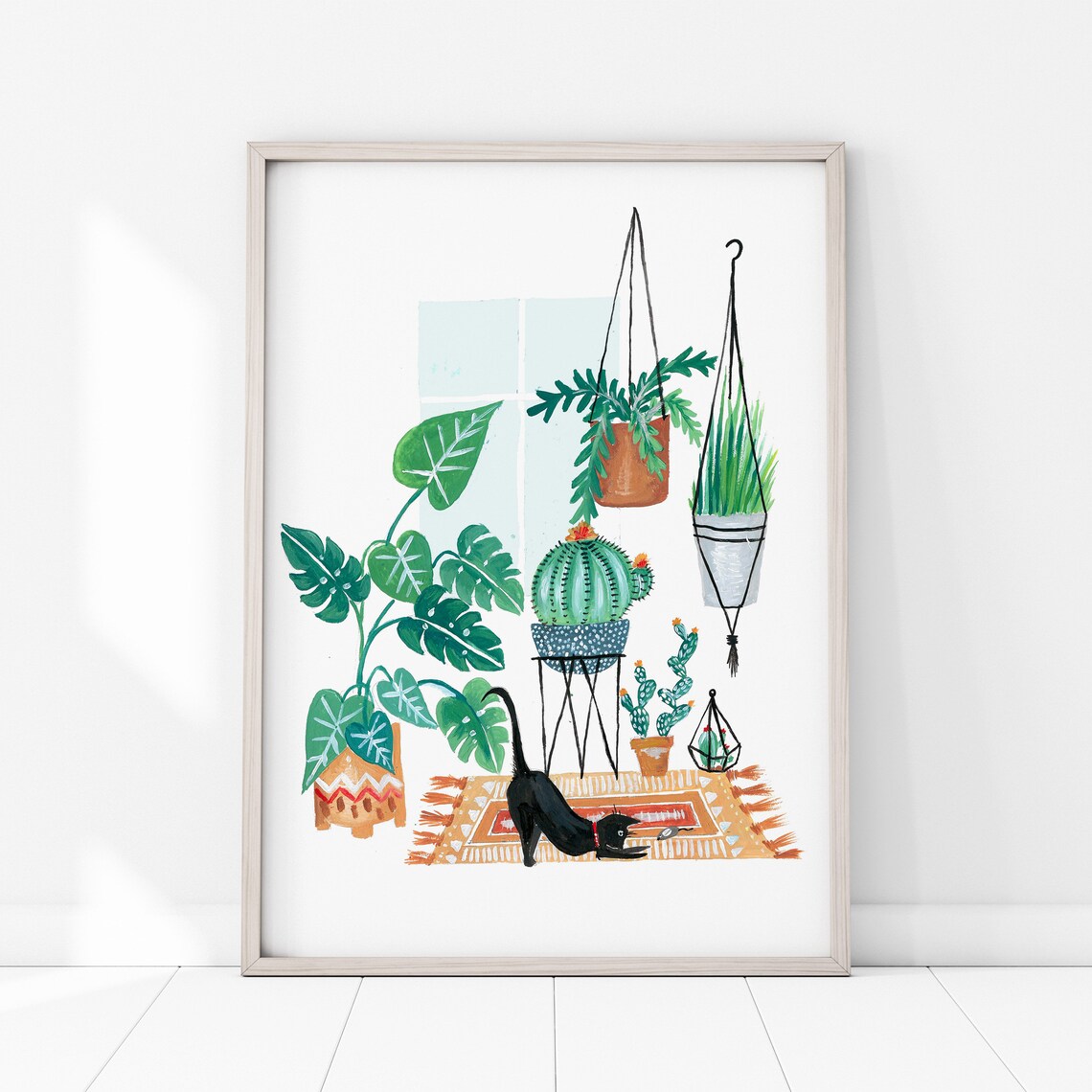 Black Cat Cat Art Christmas Gift Art Print - Image 4