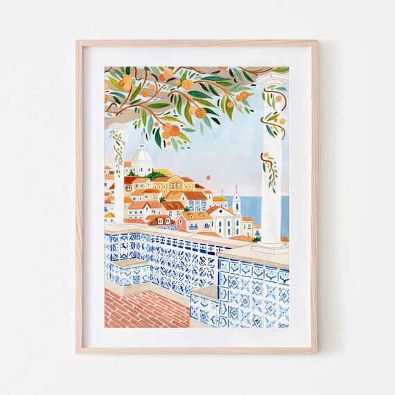 Lisbon Portugal Travel Poster, Europe Home Decor