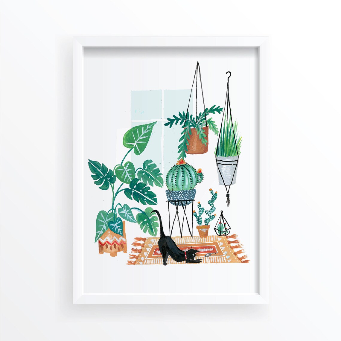 Black Cat Cat Lover Gift Art Print, Dorm Decor