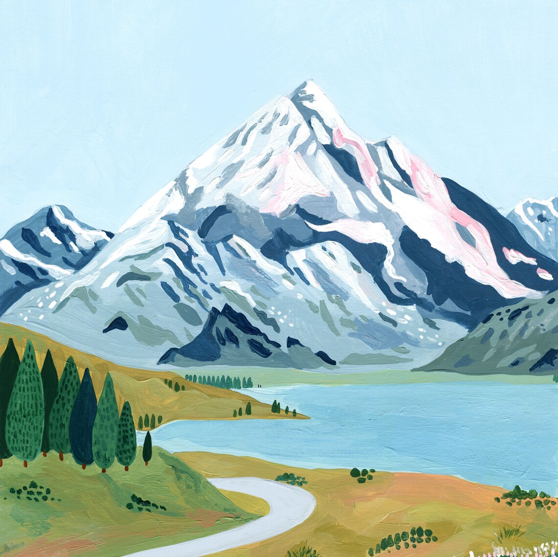 Aoraki Mount Cook New Zealand Travel Poster, Art Print - Image 3