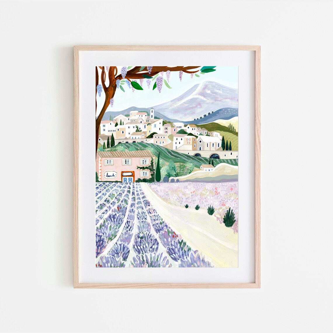 Provence Travel Poster, Lavender Fields, France