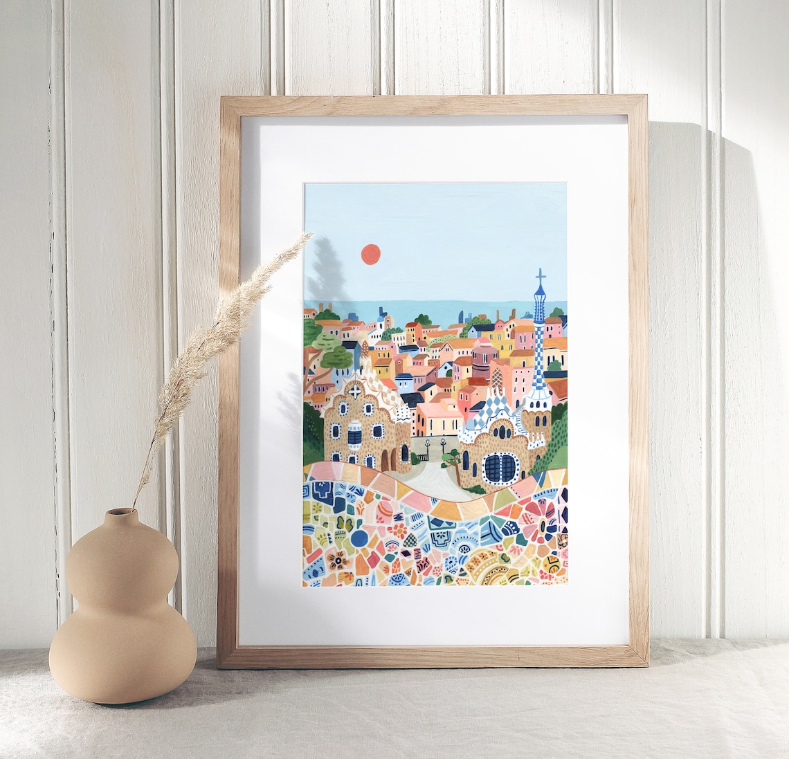 Barcelona Travel Print, Park Guell Europe Travel Poster - Image 5