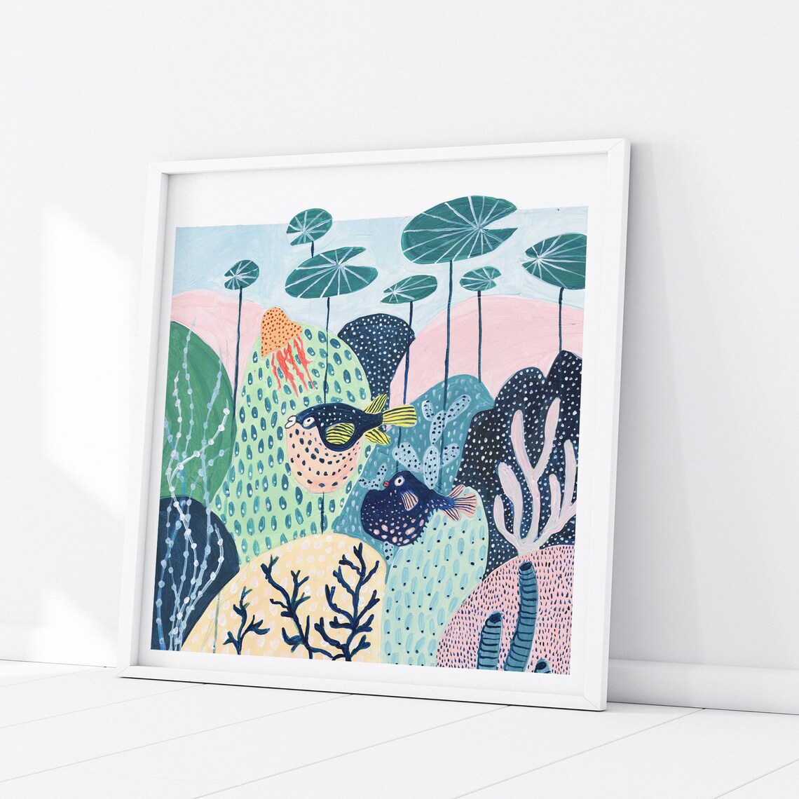 Pufferfish Nursery Wall Art, Under The Sea Decor - Image 3