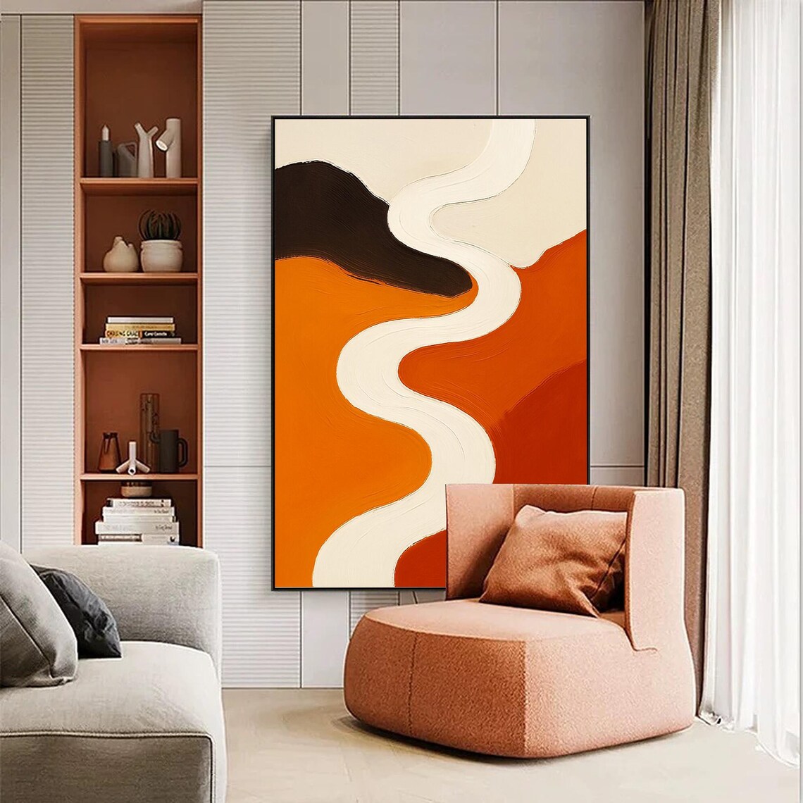 Abstract Painting, Minimalist Geometric Wall Art - Image 4