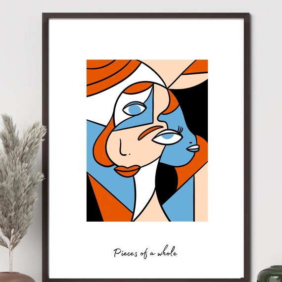 Minimalistcubist Wall Art Abstractgeometric Design Moderncontemporary Home Decor Printabledigital Poster