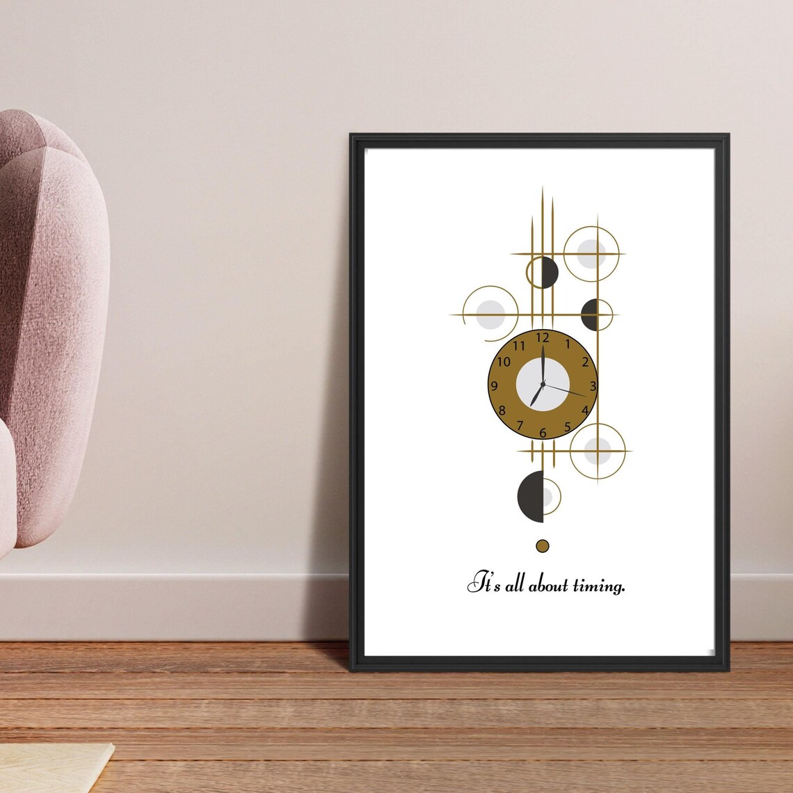 Its All About Timing Quote, Minimalist Poster