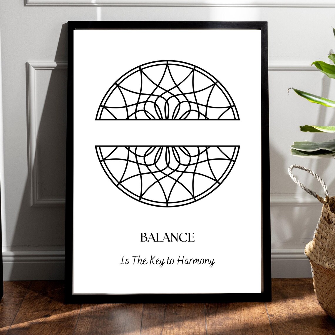 Balance Is the Key to Harmony Geometric Mandala Quote Art Poster