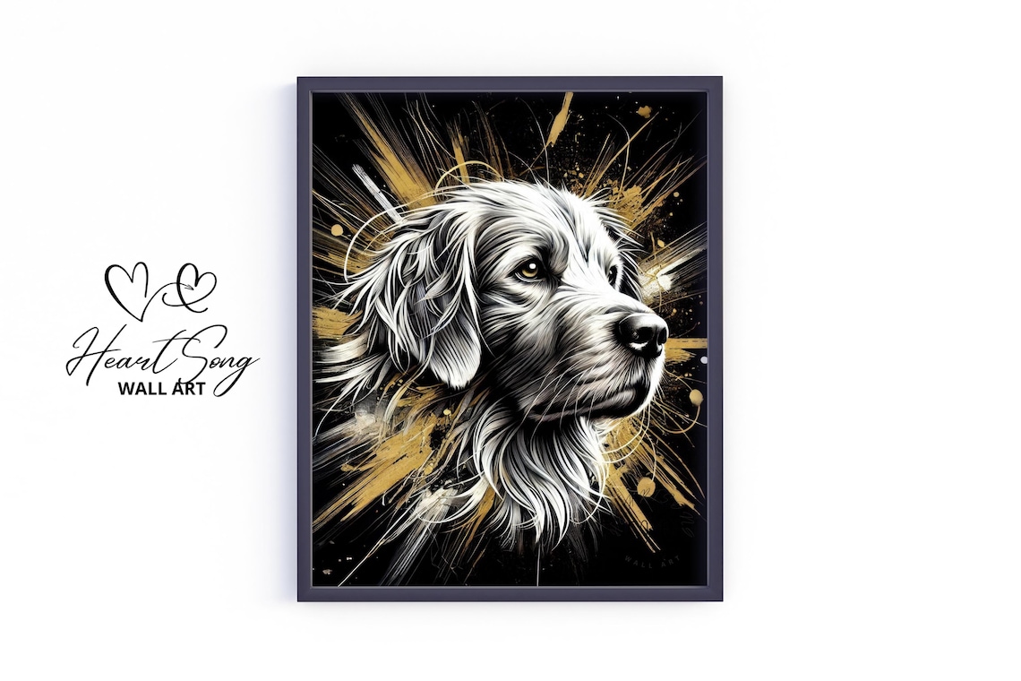 Chesapeake Bay Retriever Moody Black and Gold Dog Portrait Poster