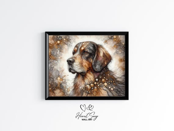 Chesapeake Bay Retriever Dog Painting Rustic Abstract Wall Art As A Vibrant Alcohol Ink Artwork For Modern Decor Lovers 850
