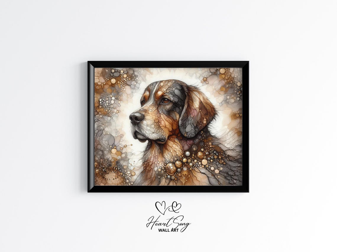 Chesapeake Bay Retriever Dog Painting Rustic Abstract Wall Art As A Vibrant Alcohol Ink Artwork For Modern Decor Lovers 850