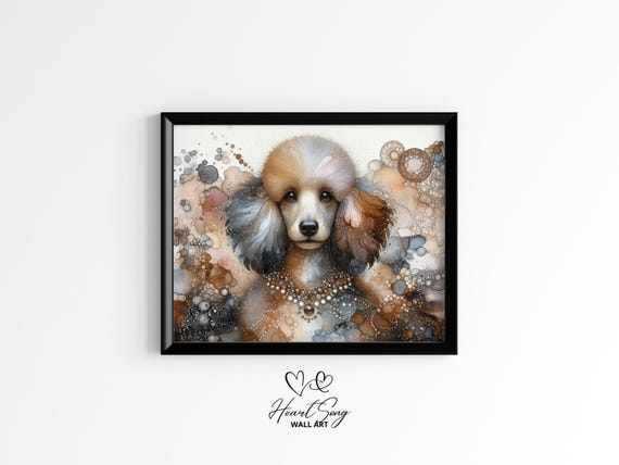 Poodle Dog Painting Rustic Abstract Wall Art As A Vibrant Alcohol Ink Artwork For Modern Decor Lovers 900